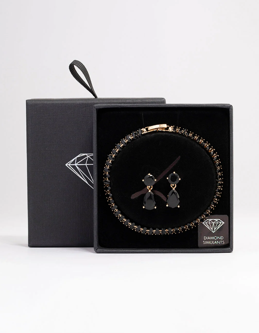 Gold Marquise Drop Earrings & Bracelet Set - Image 3