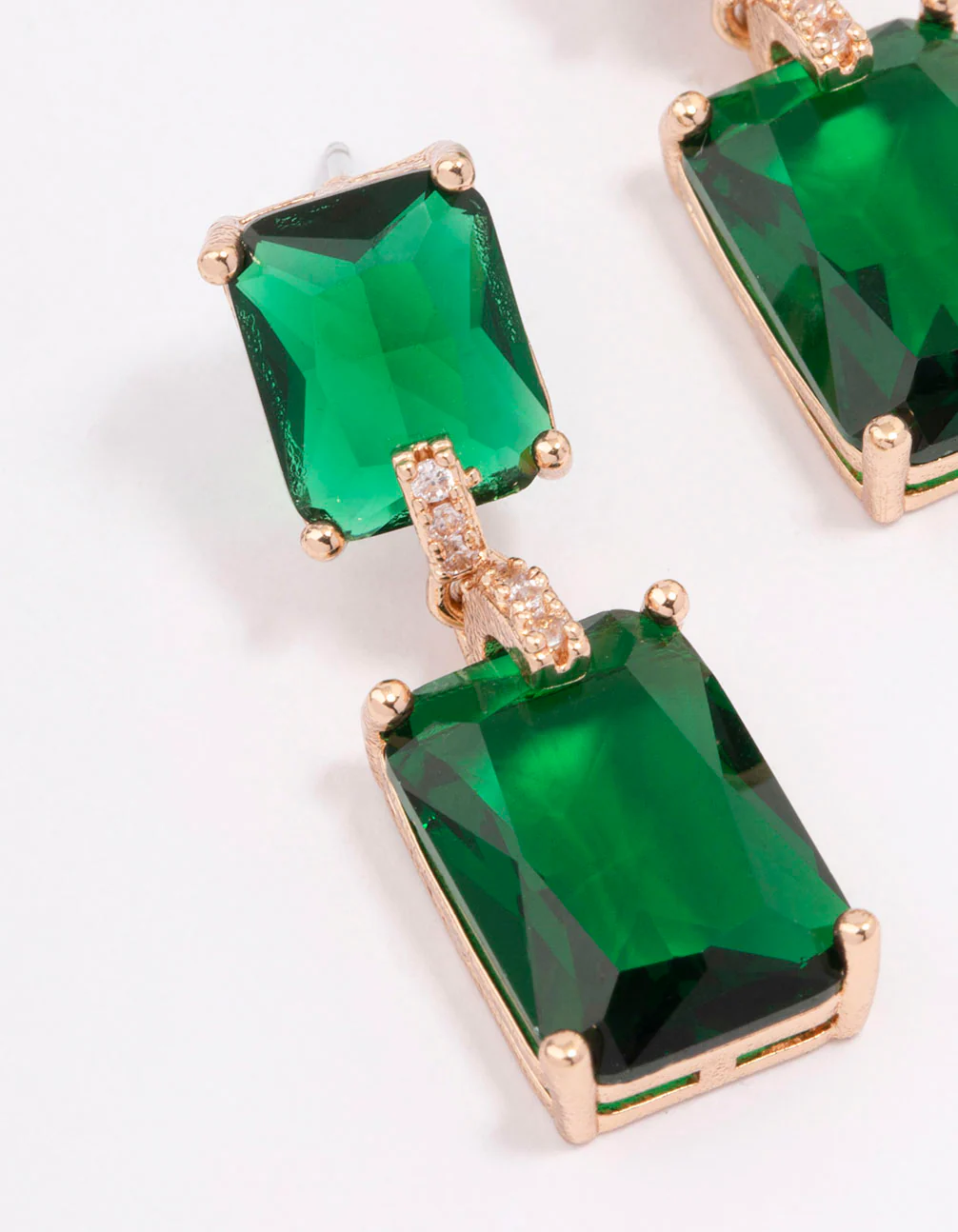 Gold Large Radiant Drop Earrings - Image 2