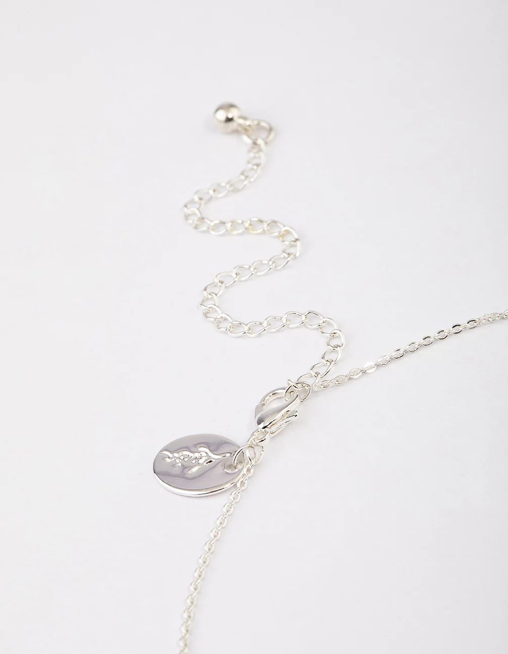 Silver Double Pear Layered Necklace - Image 3