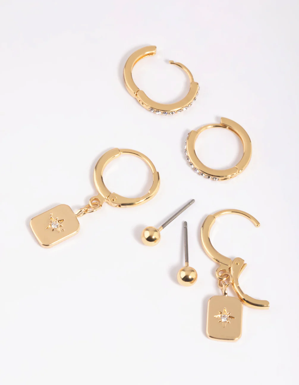 Gold Plated Brass Celestial Earring Stack 6-Pack - Image 4