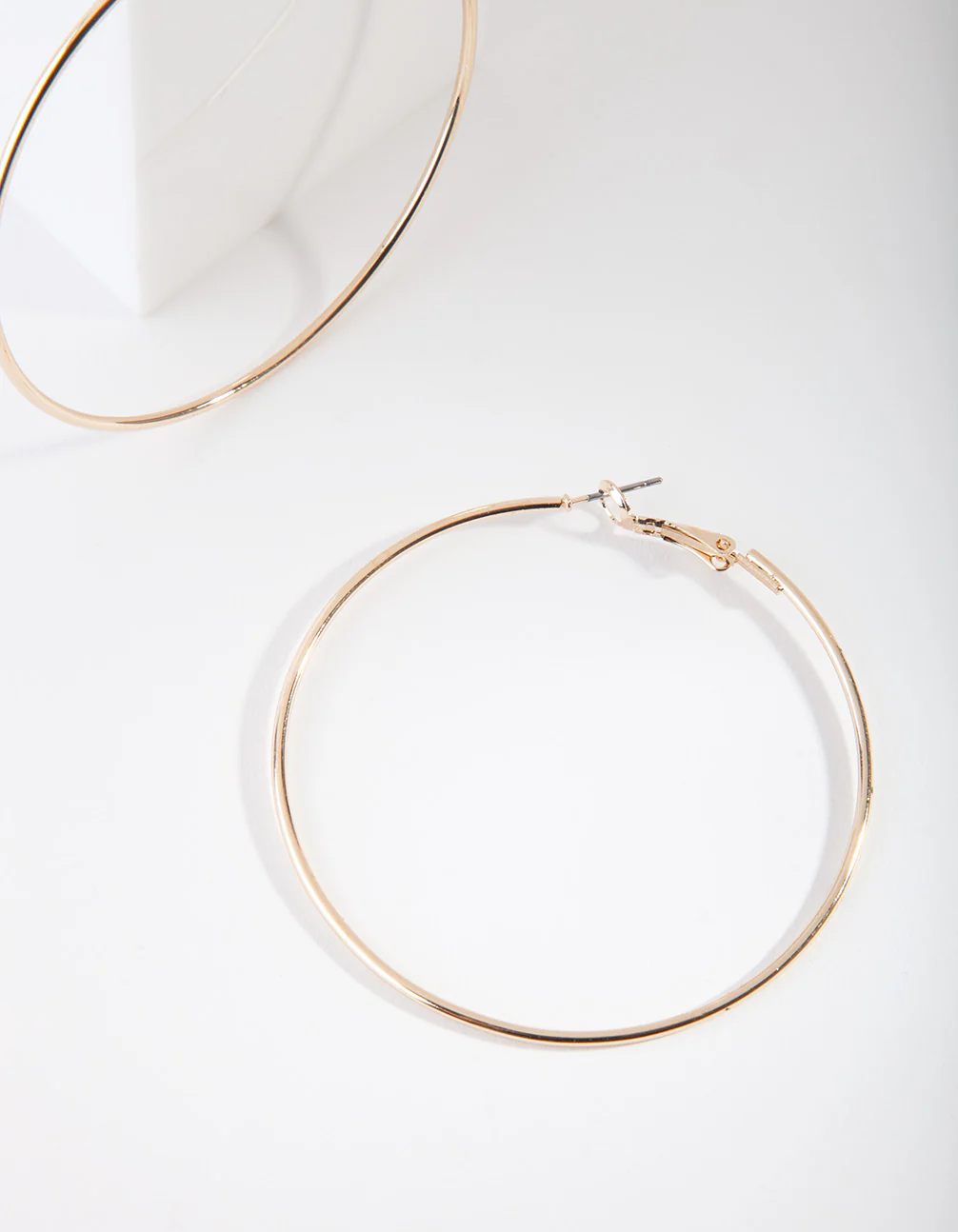 Gold Oversized Fine Hoop Earrings - Image 2