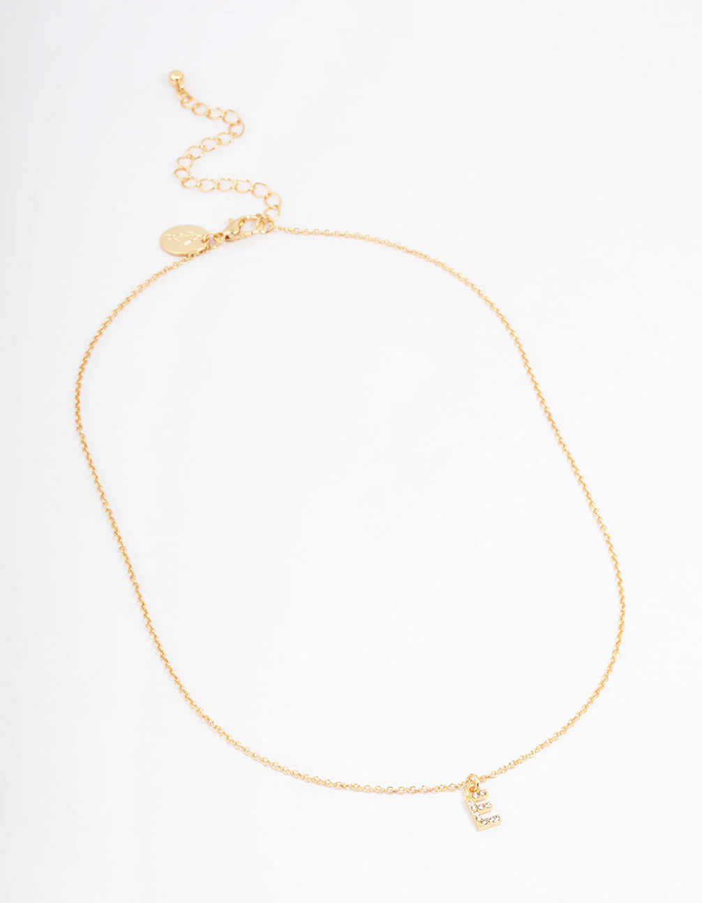 Gold Plated Letter E Pendant Necklace - Image 3