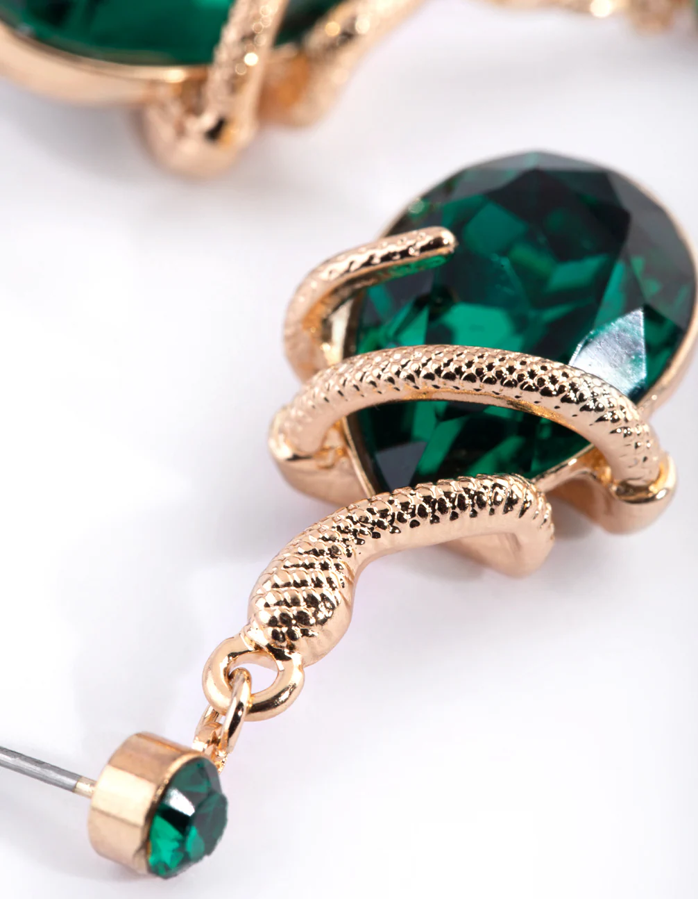 Gold Snake Drop Earrings - Image 4