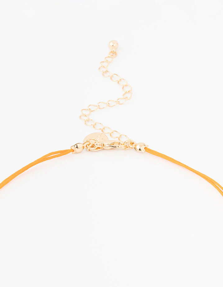 Mixed Beaded Shapes Cord Station Necklace - Image 3