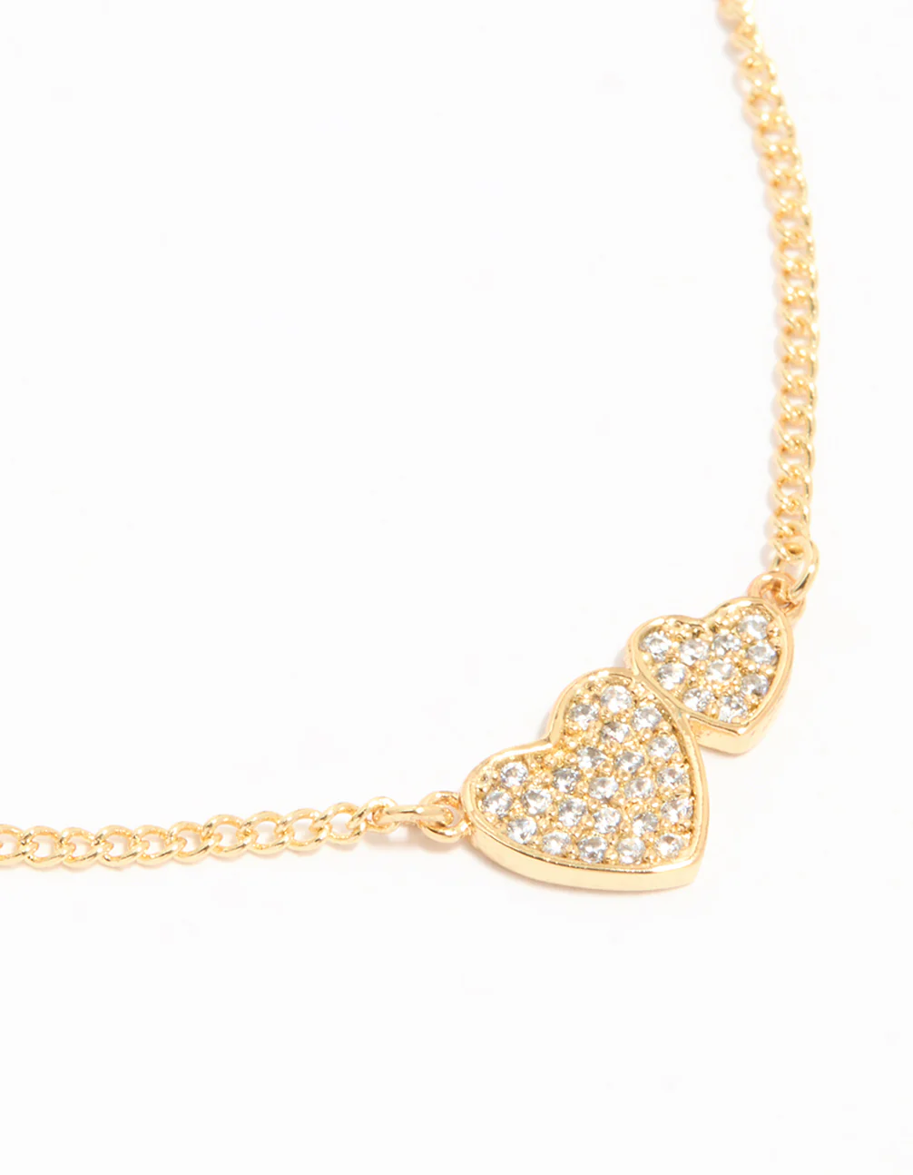 Mixed Metal Cubic Zirconia Linked Hearts Toggle Bracelets 2-Pack - Image 2