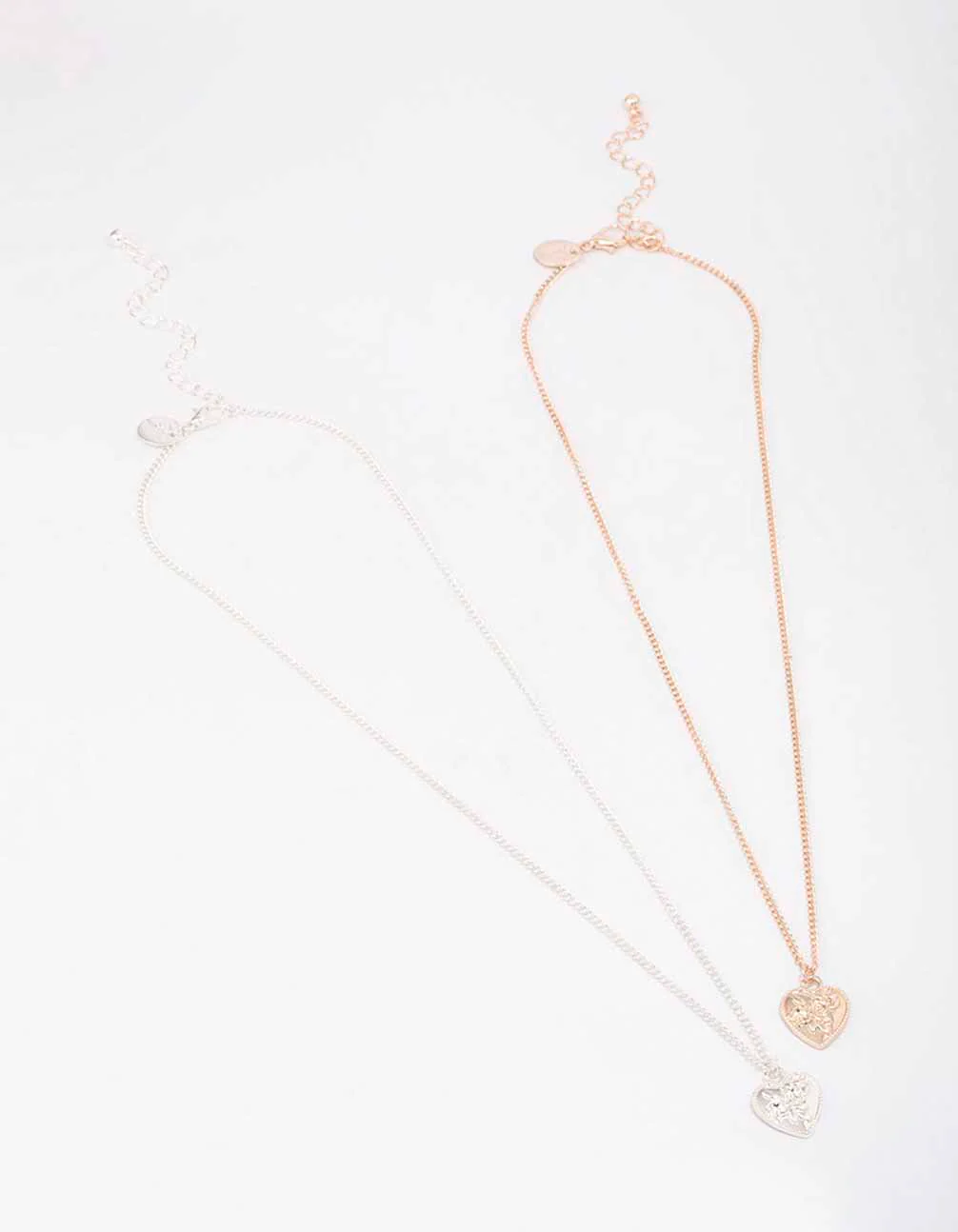 Mixed Metal Floral Heart Necklace Pack - Image 3