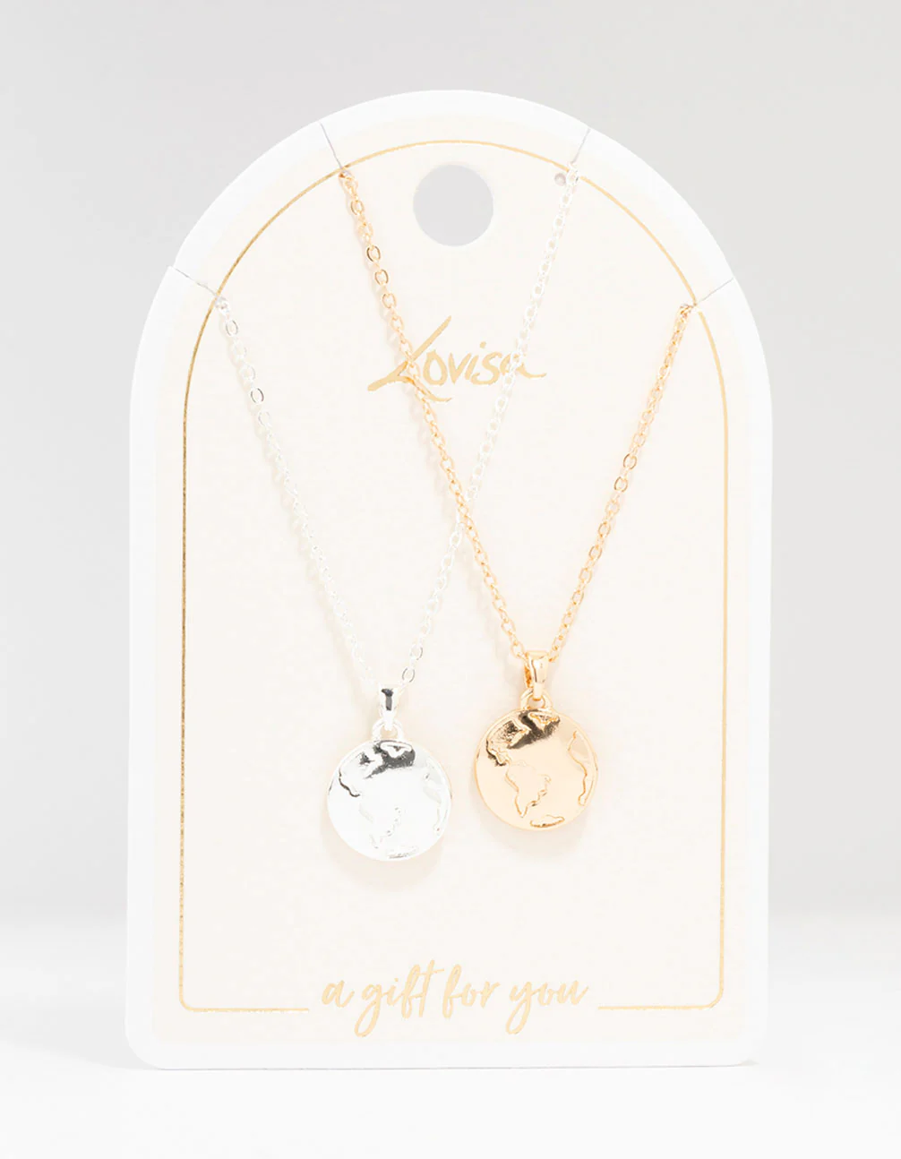 Mixed Metal World Globe Necklaces 2-Pack - Image 3