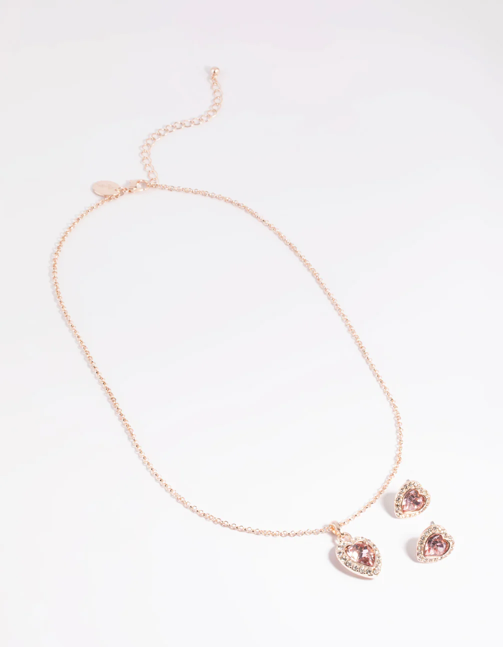 Pink Heart Necklace & Earrings Set - Image 2