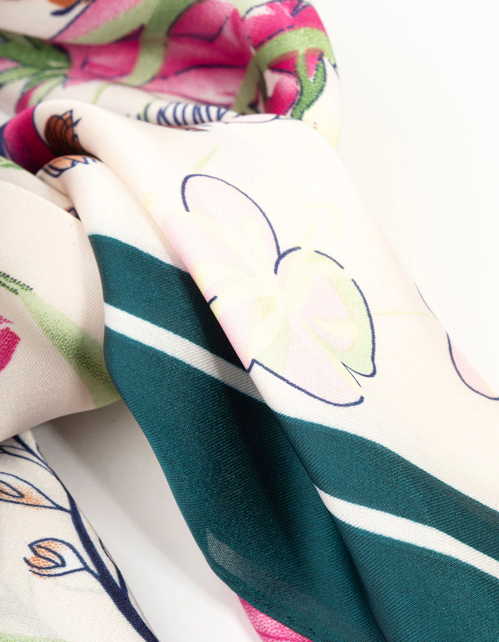 Multicoloured Flower Fabric Orchid Scarf - Image 2