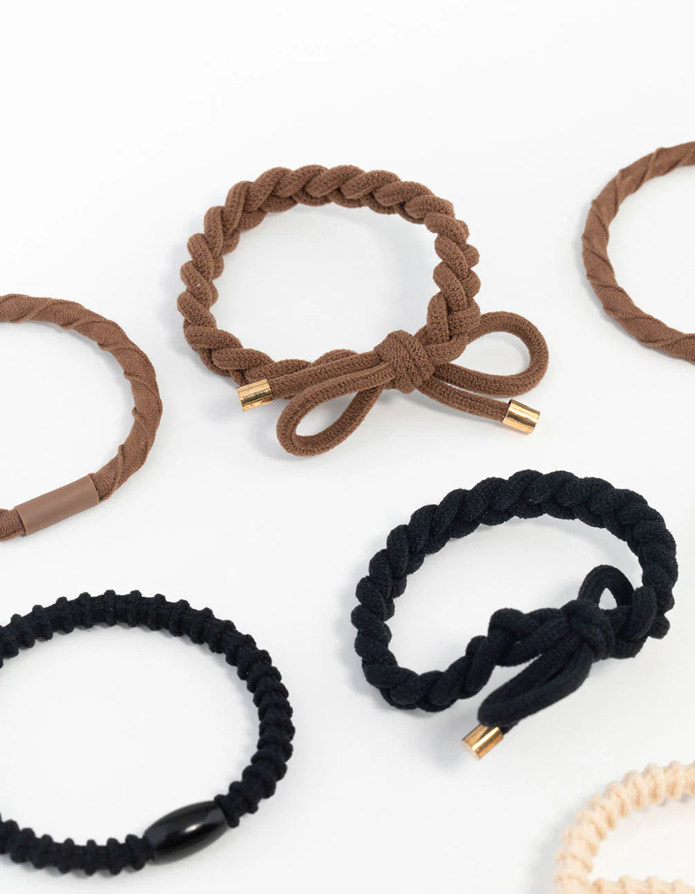 Neutral & Black Mixed Hair Tie Set - Image 2