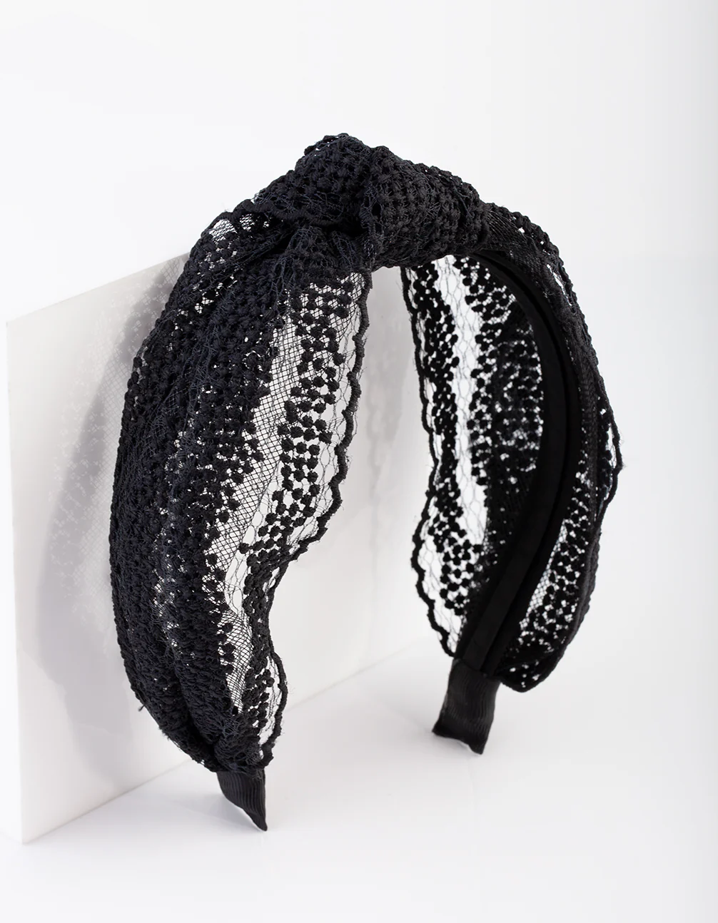 Black Lace Knot Headband - Image 3