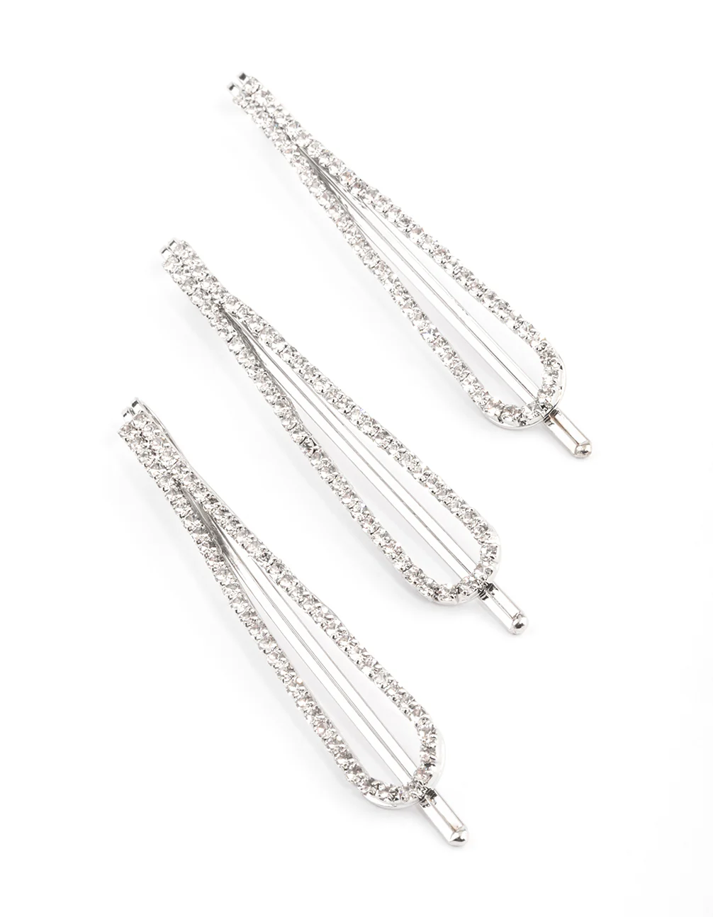 Silver Diamante Slide Clips Pack - Image 2