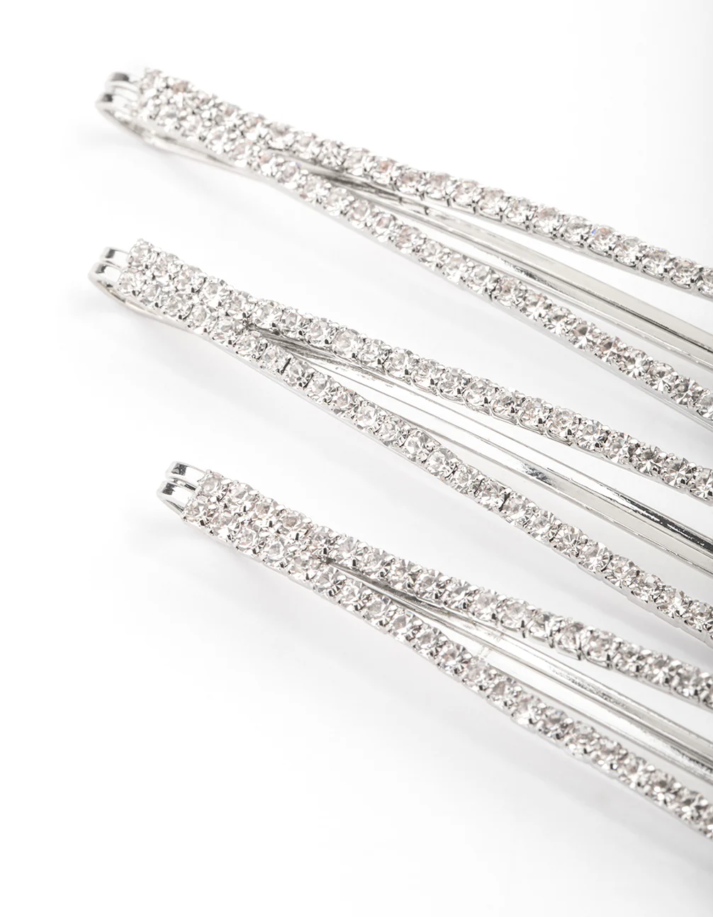 Silver Diamante Slide Clips Pack - Image 3