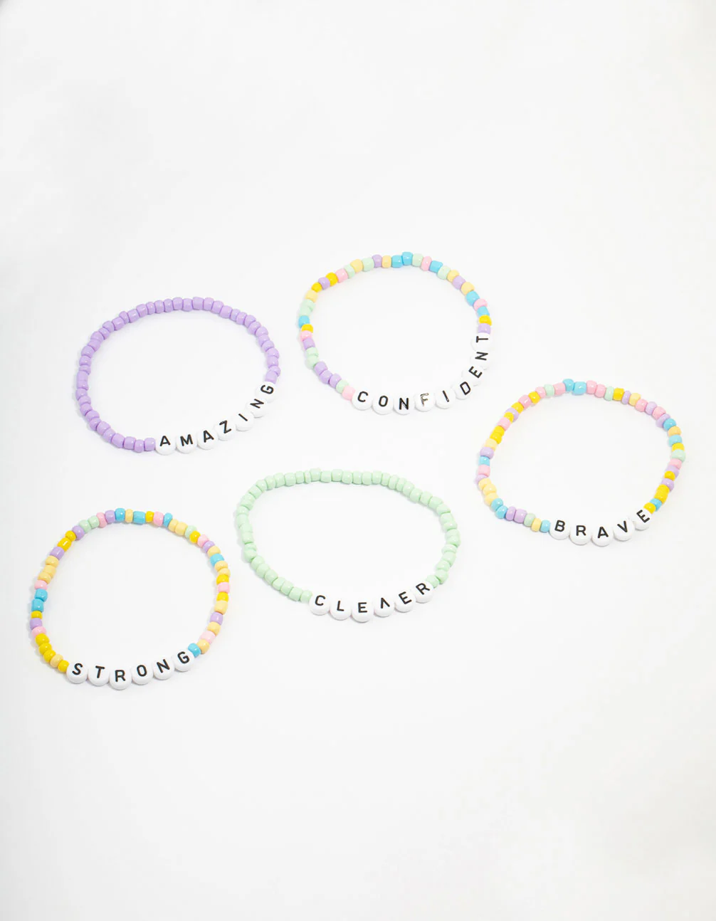 Pastel Beaded Brave Bracelet 5-Pack