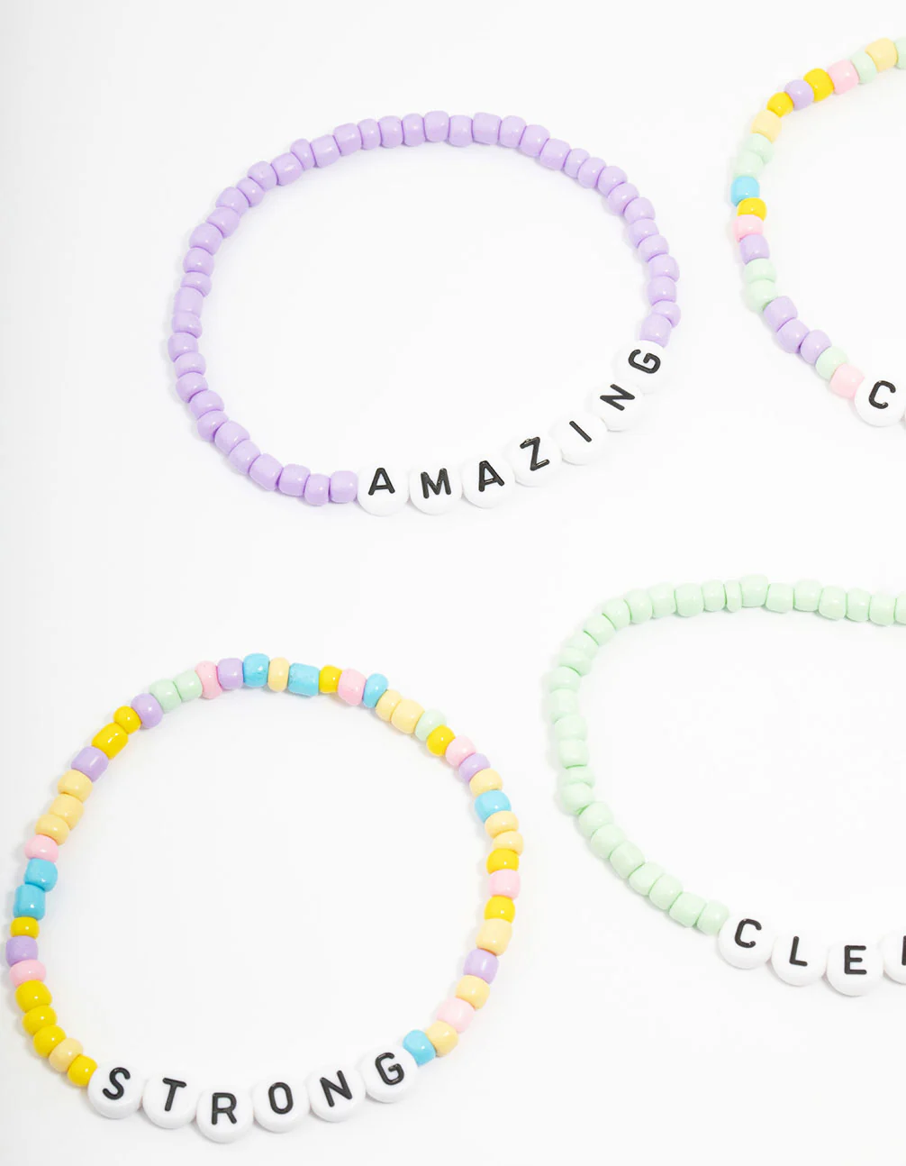 Pastel Beaded Brave Bracelet 5-Pack - Image 2