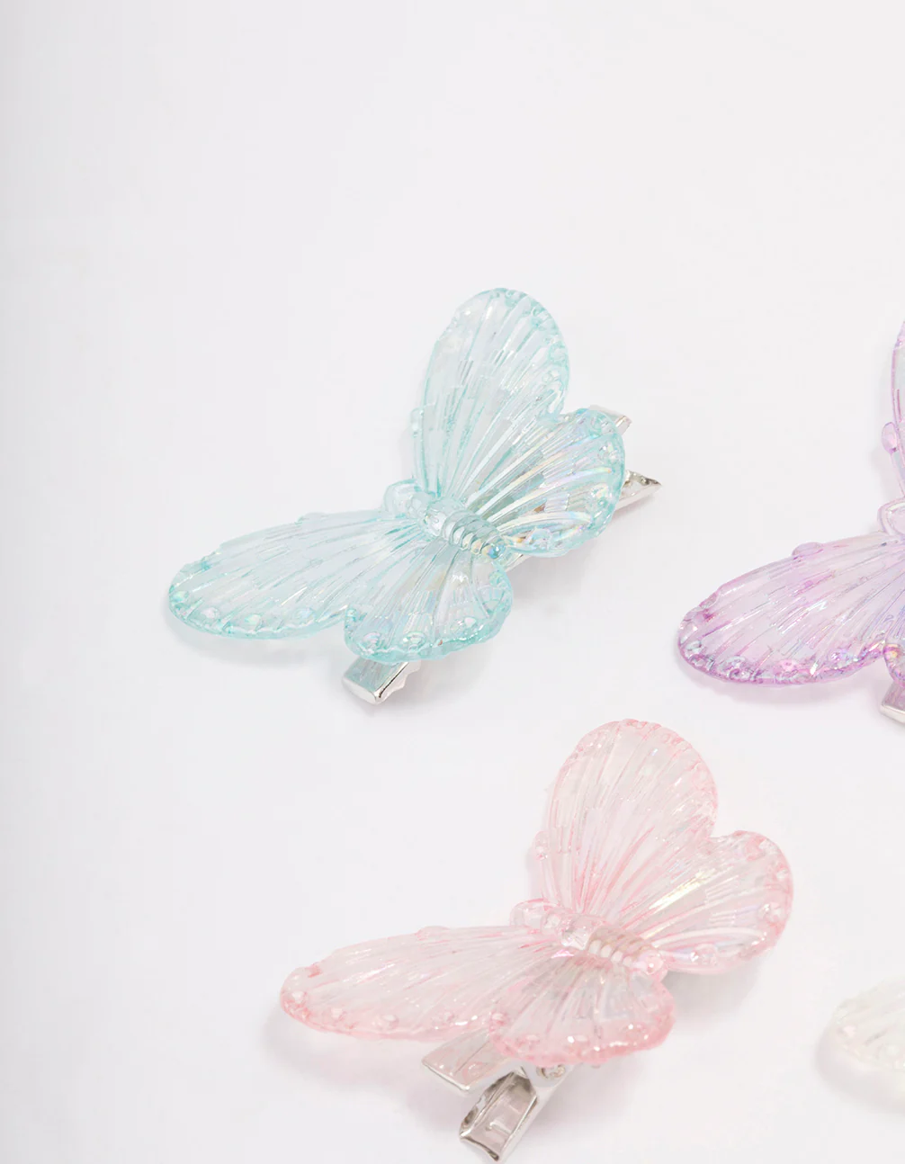 Pastel Iridescent Butterfly Hair Clip 4-Pack - Image 2