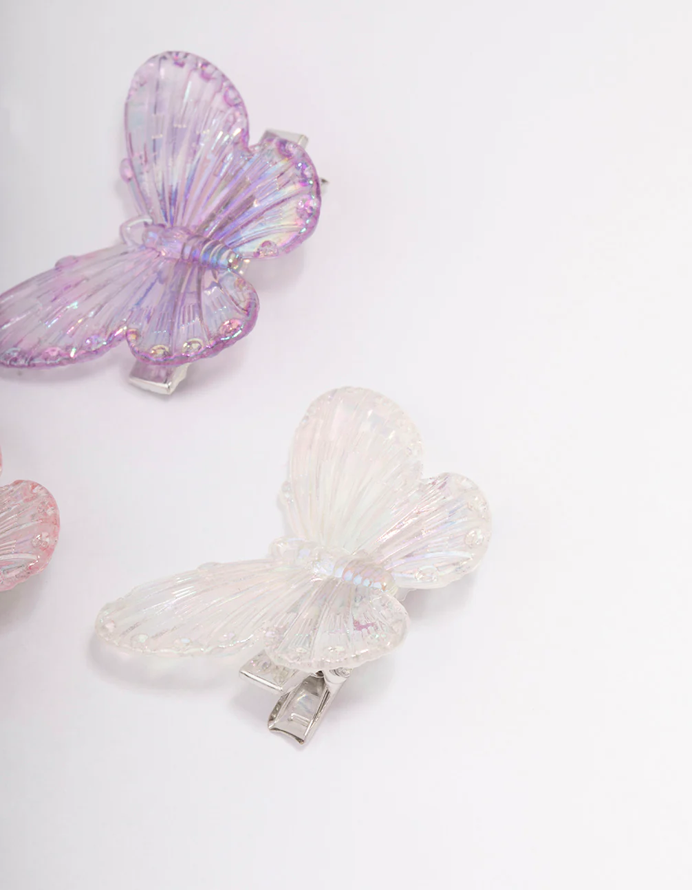 Pastel Iridescent Butterfly Hair Clip 4-Pack - Image 3
