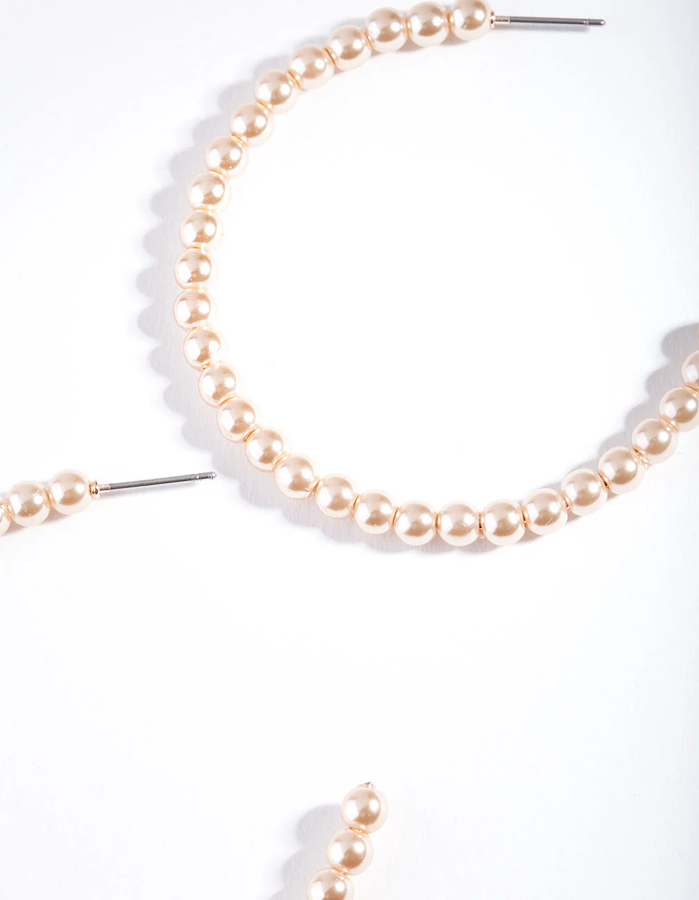 Rose Gold Mini Pearl Bead Earrings - Image 2