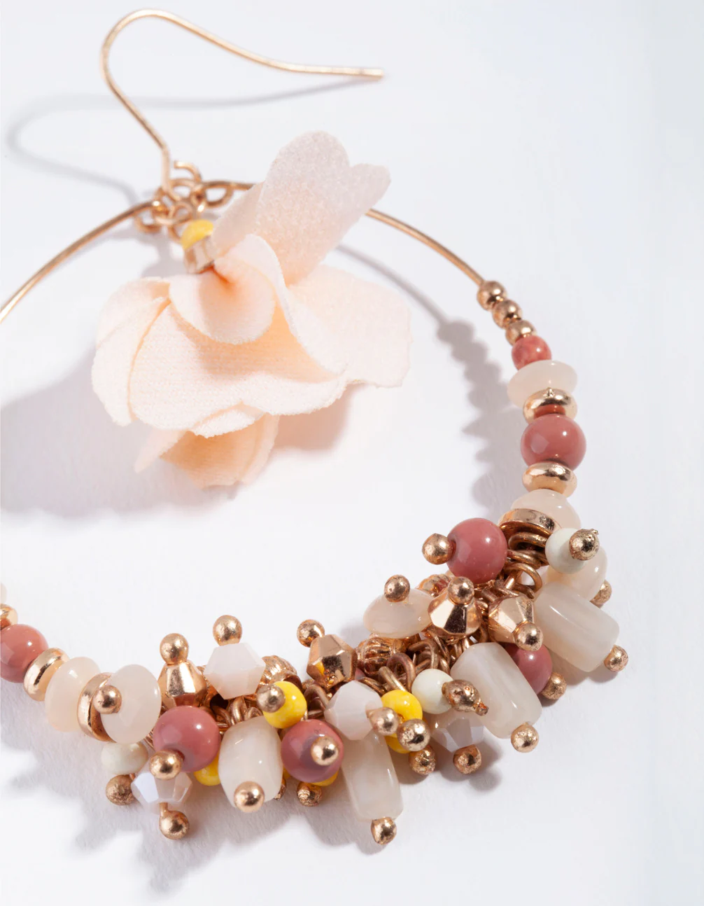 Gold Flower Centre Disc Earrings - Image 3