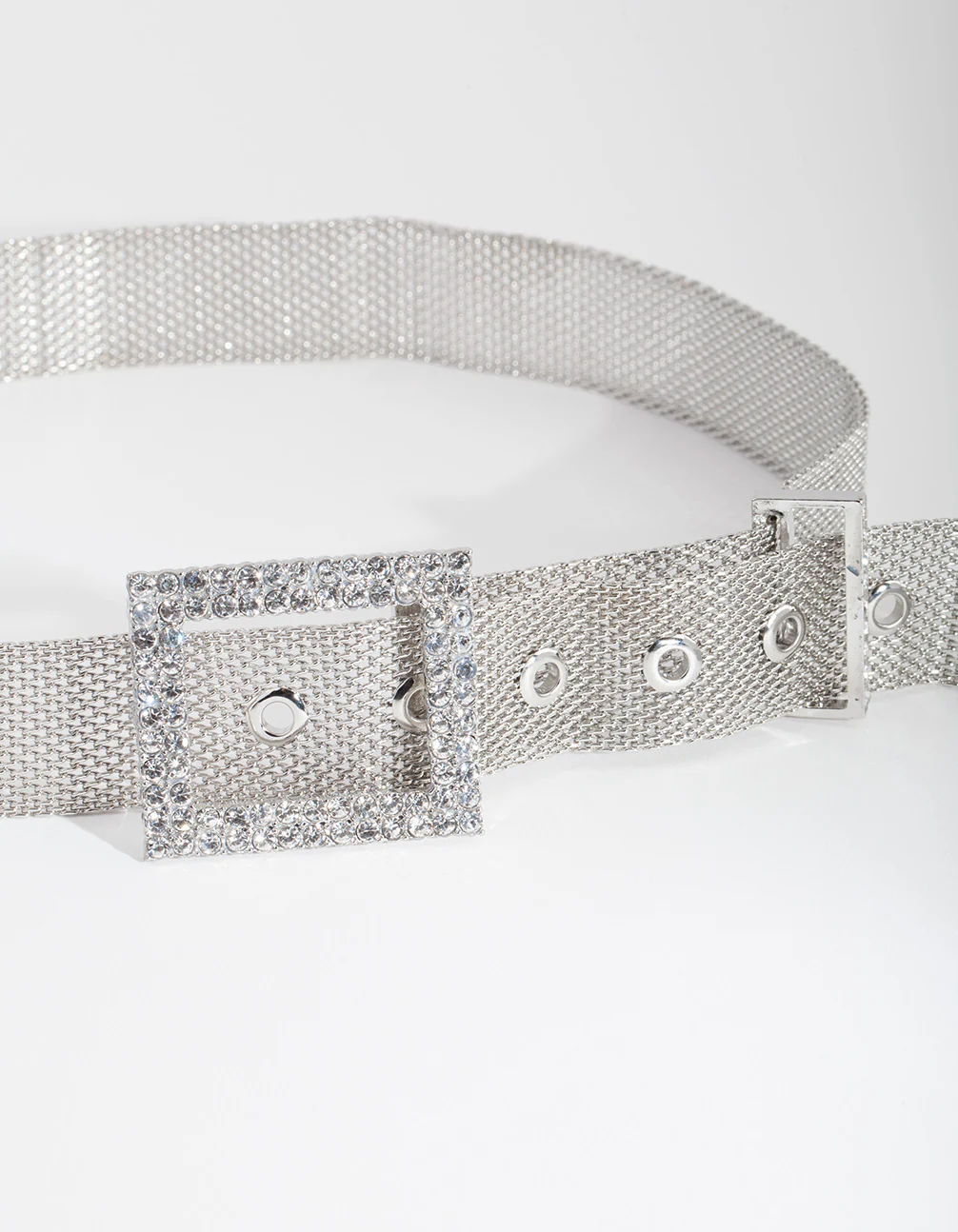 Silver Diamante Square Belt - Image 3