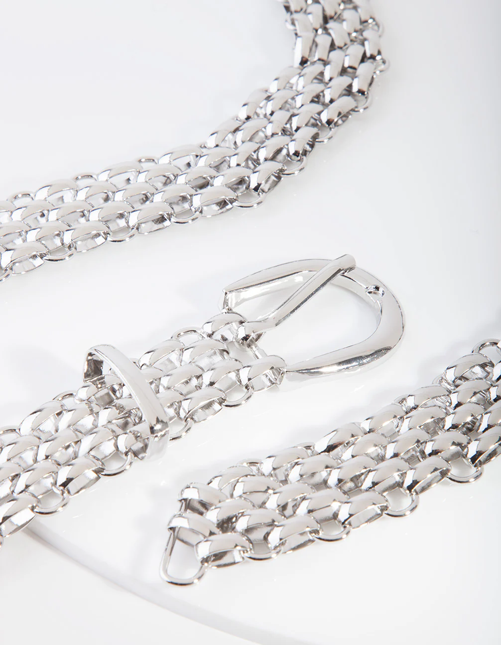 Silver Woven Chain Belt - Image 3