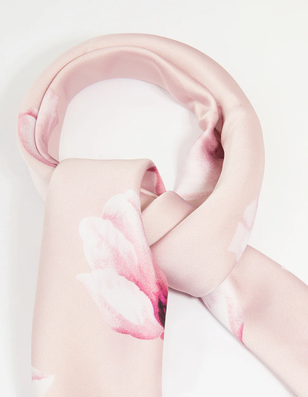 Pink Fabric Flower Border Scarf - Image 2