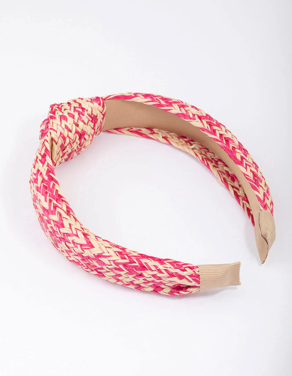 Pink Fabric Wave Twisted Knotted Headband - Image 2