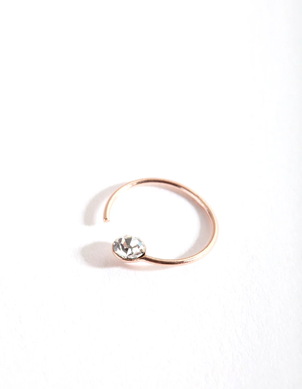 Rose Gold Plated Diamante Nose Ring - Image 2
