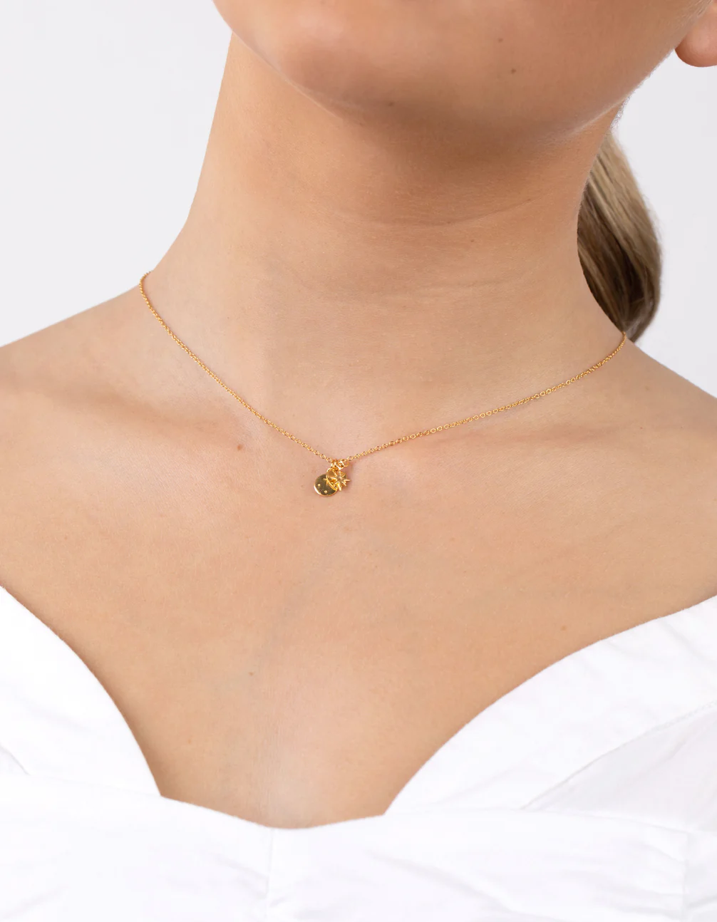 Gold Plated Sterling Silver Celestial Charm Necklace - Image 2