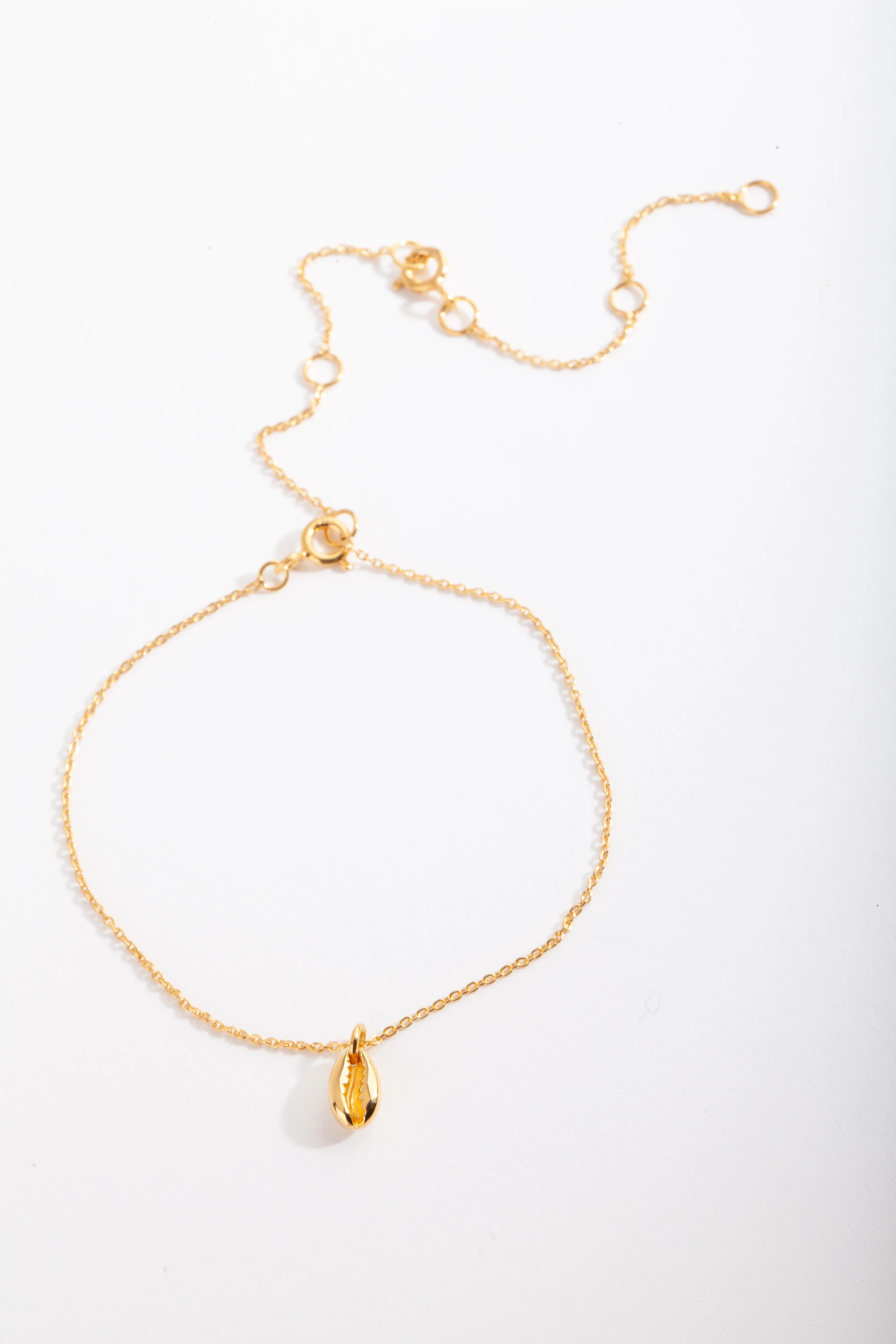 Gold Plated Sterling Silver Shell Bracelet Anklet - Image 2