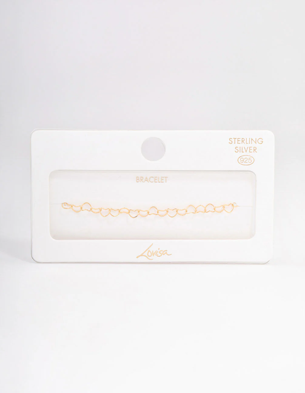 Gold Plated Sterling Silver Linked Hearts Bracelet - Image 3