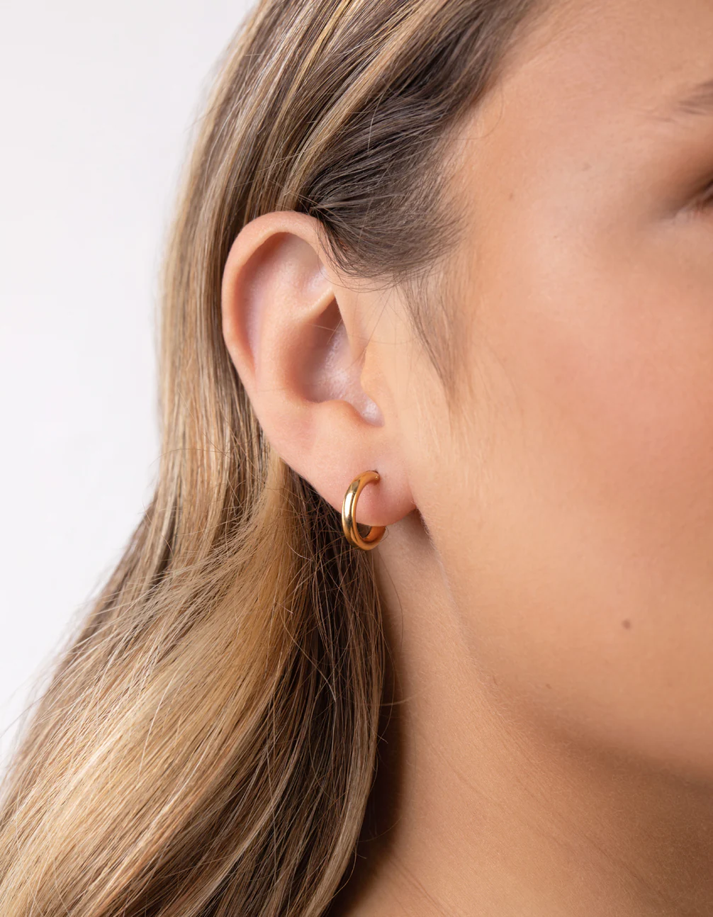 Gold Plated Sterling Silver Large Huggie Earrings - Image 5