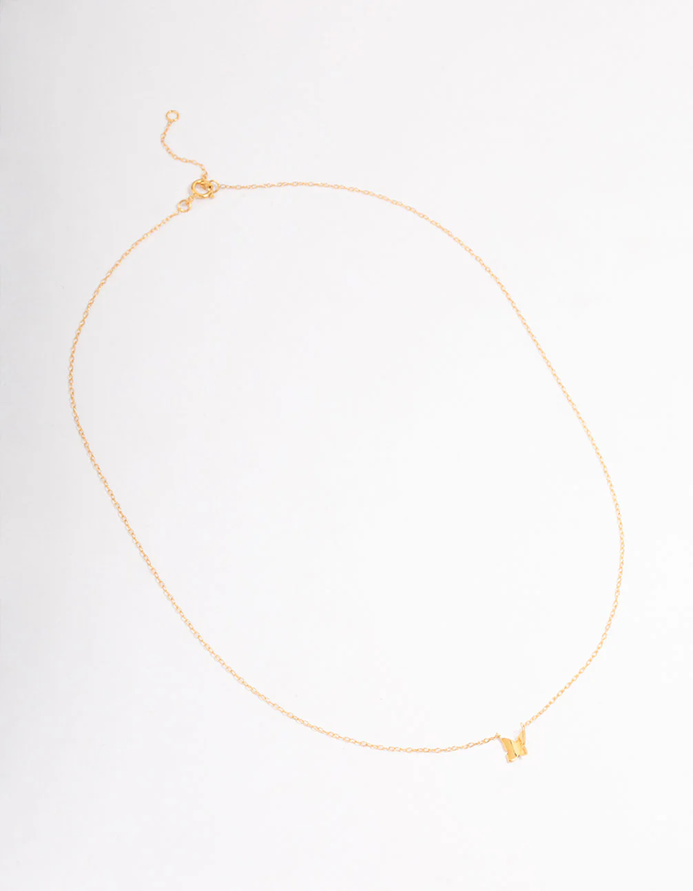 Gold Plated Sterling Silver Polished Butterfly Necklace - Image 2