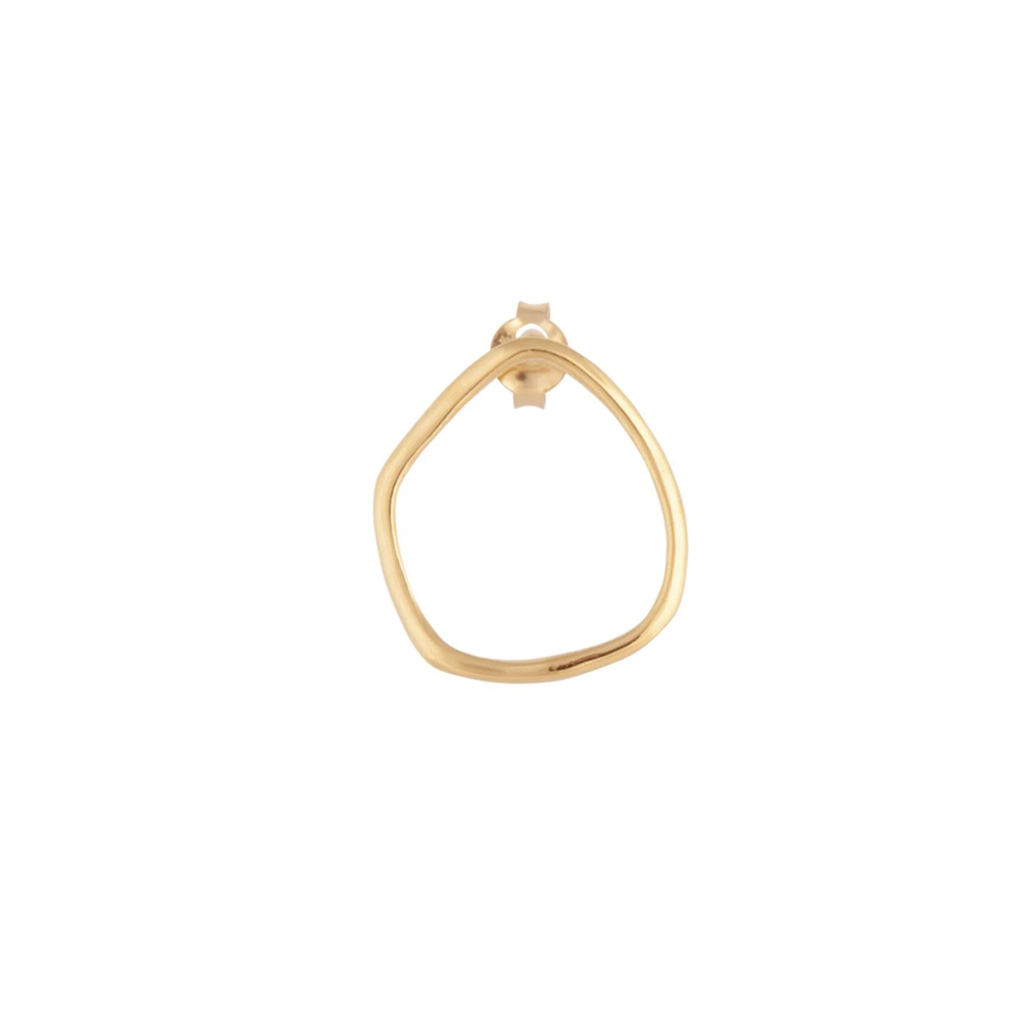 Gold Plated Sterling Silver Organic Circle Earrings - Image 4