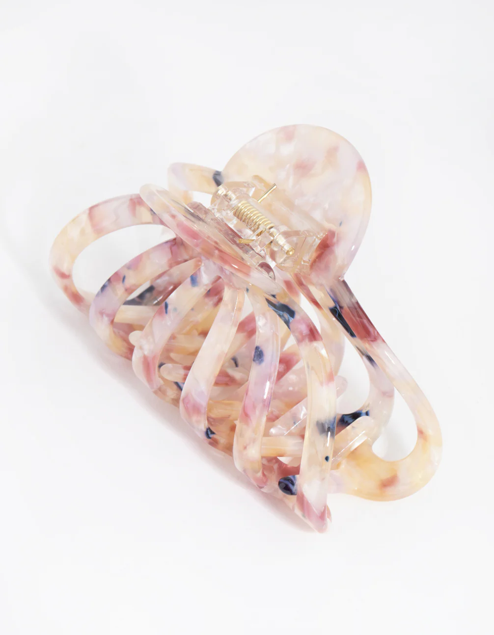 Acetate Pink Marble Wide Clip - Image 2