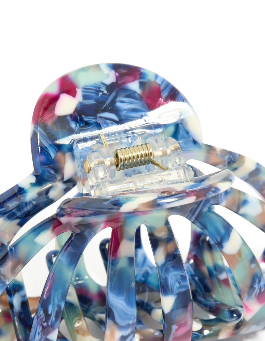 Acrylic Blue Marble Wide Claw - Image 3