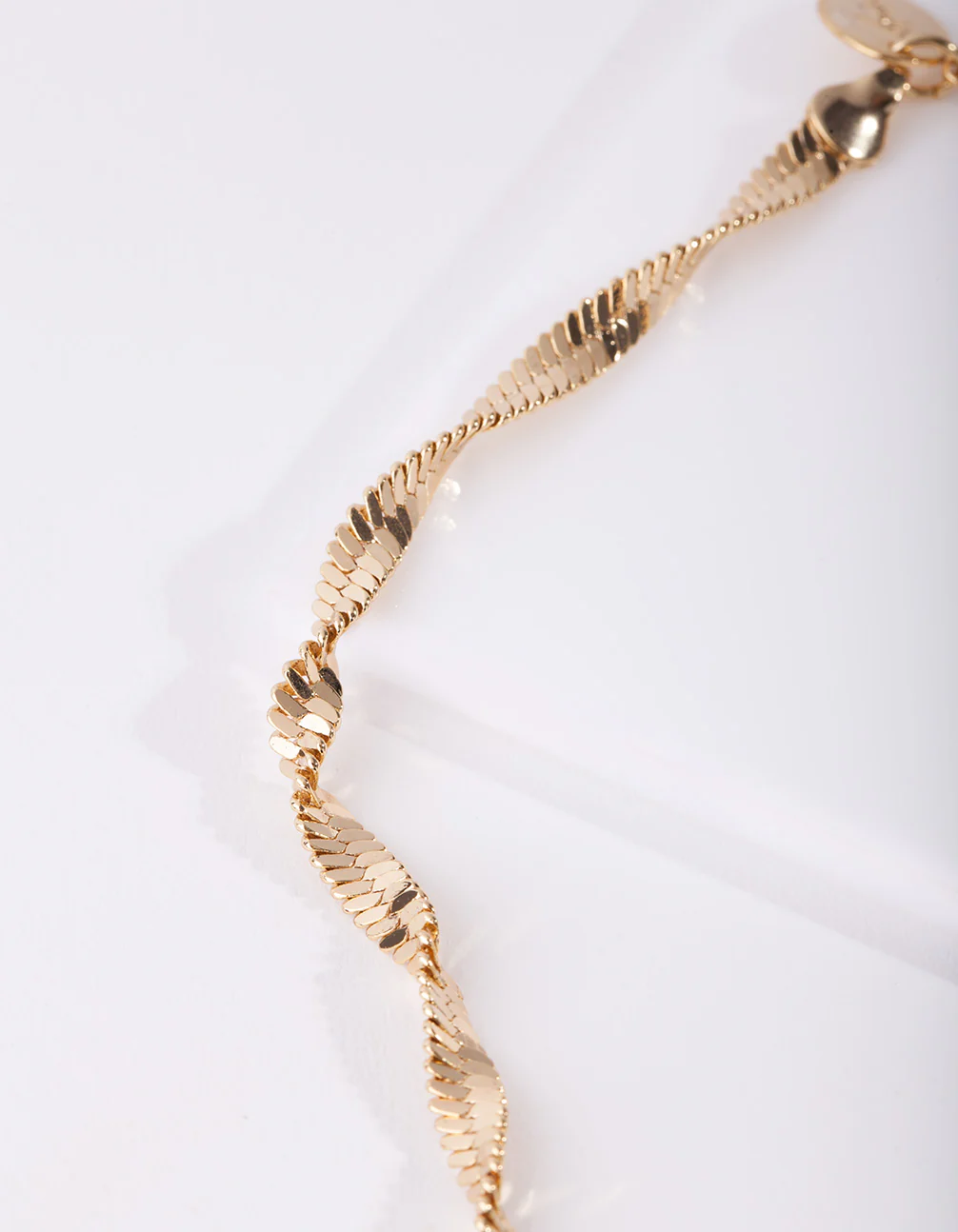 Gold Plated Twisted Long Necklace - Image 3