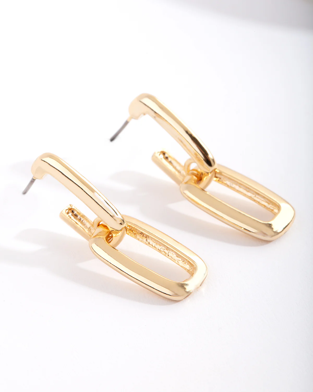Gold Plated Chunky Link Drop Earrings - Image 4