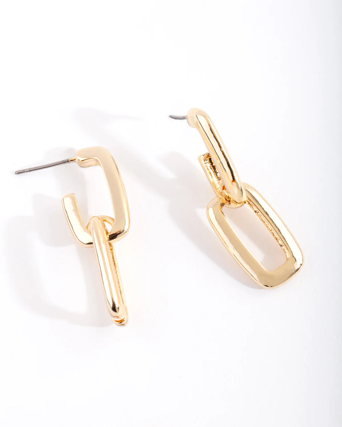 Gold Plated Chunky Link Drop Earrings - Image 5