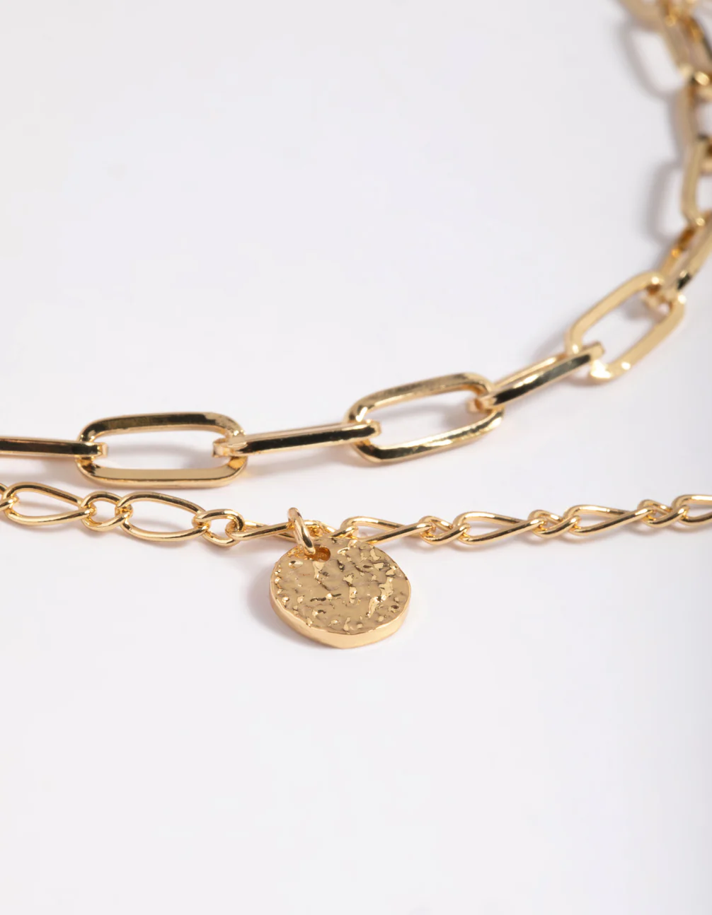 Gold Plated Disc Layered Necklace - Image 3