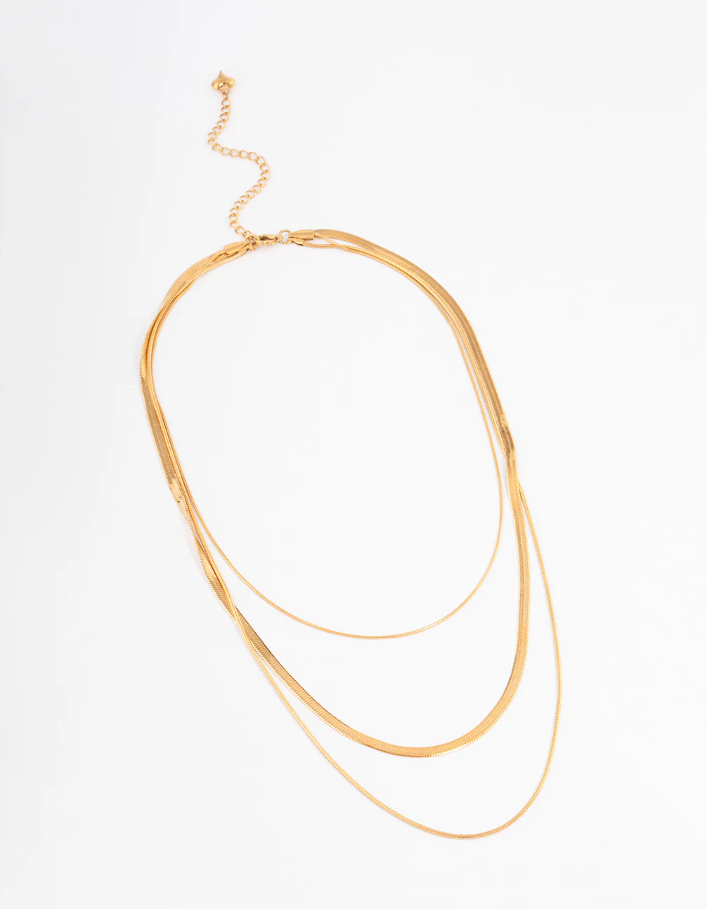 Gold Plated Max Width Snake Layered Necklace - Image 2