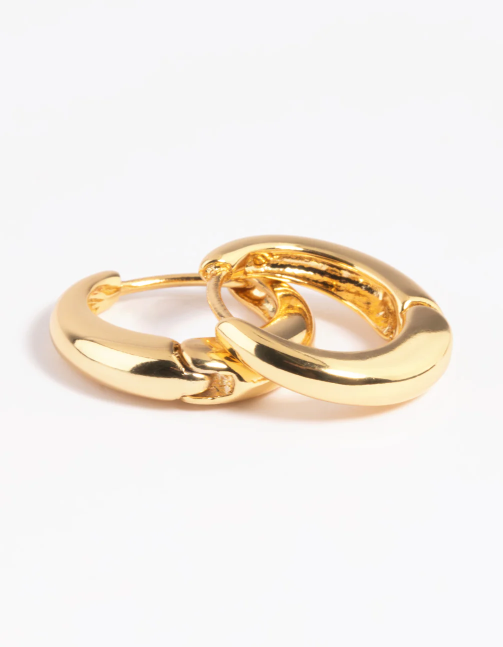 Gold Plated Small Huggie Hoop Earrings - Image 3