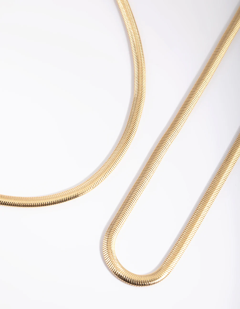 Gold Plated Layered Snake Chain Necklace - Image 4