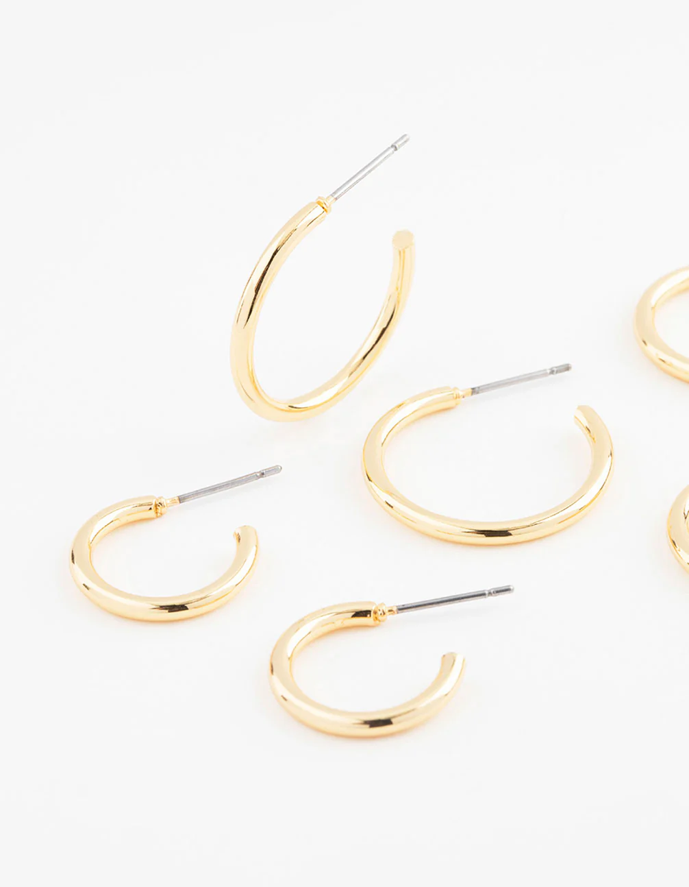 Gold Plated Thin Hoop Earring 3-Pack - Image 2