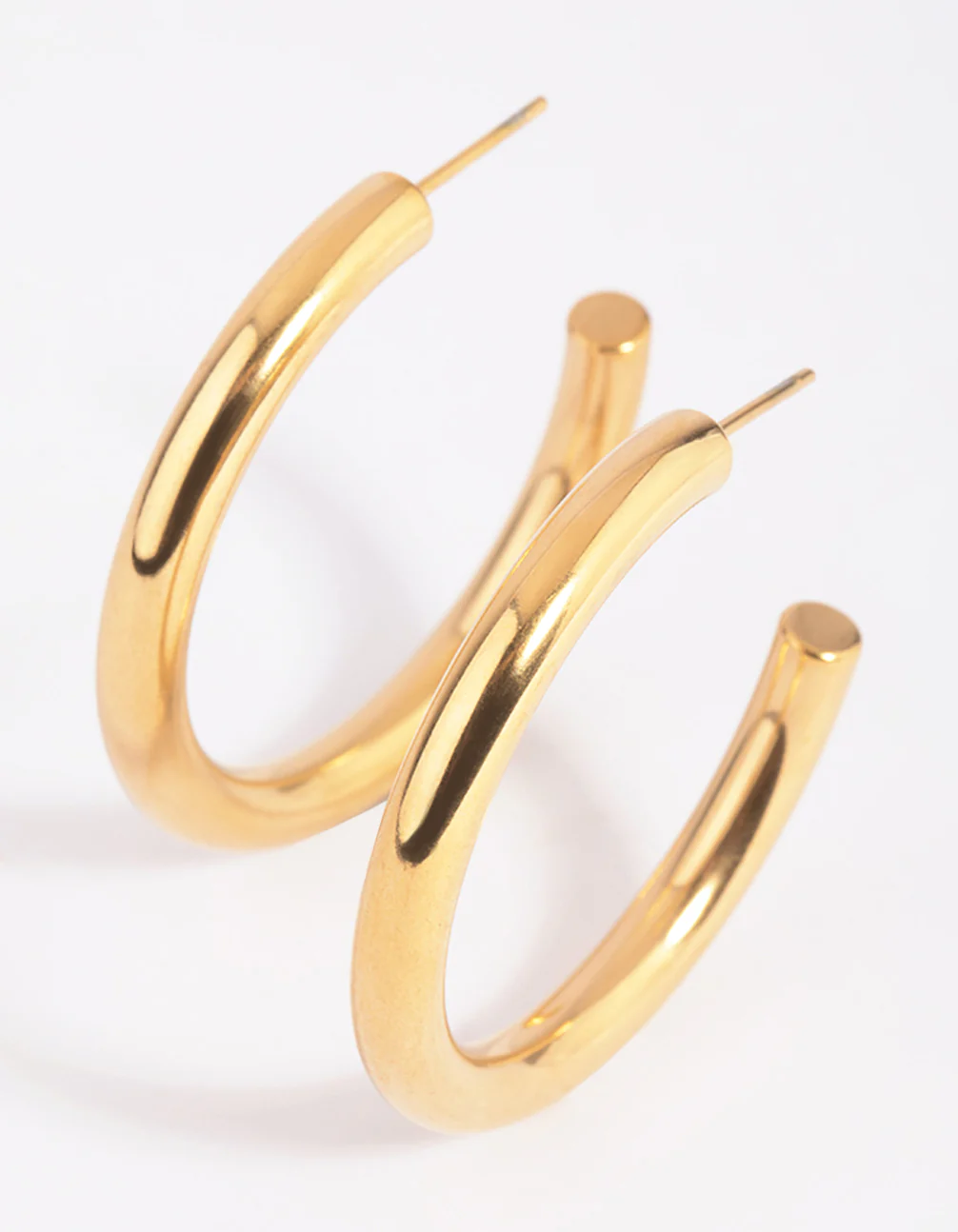 Waterproof Gold Plated Stainless Steel Hoop Earrings - Image 4