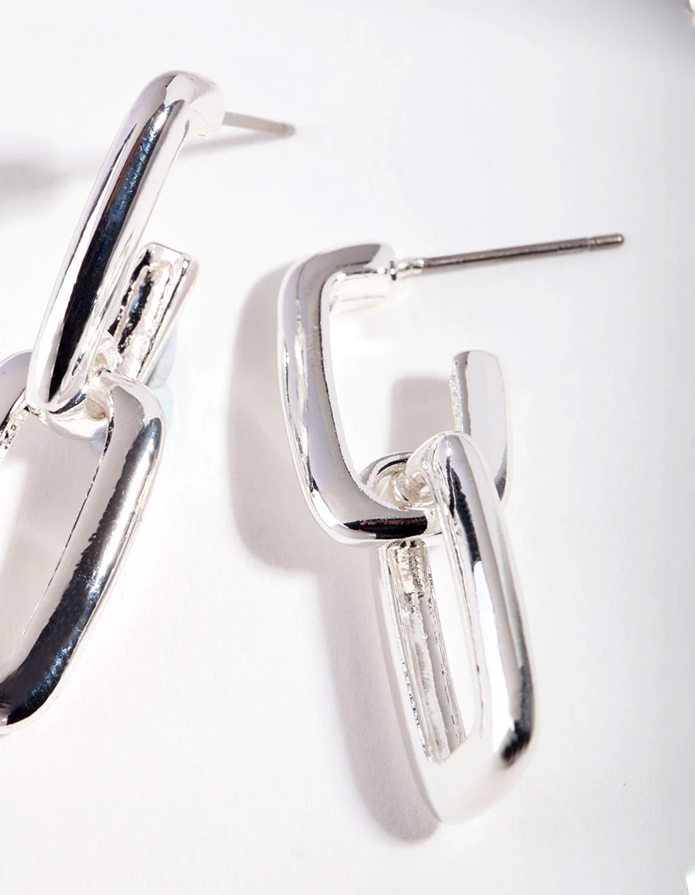 Silver Plated Chain Link Earrings - Image 3