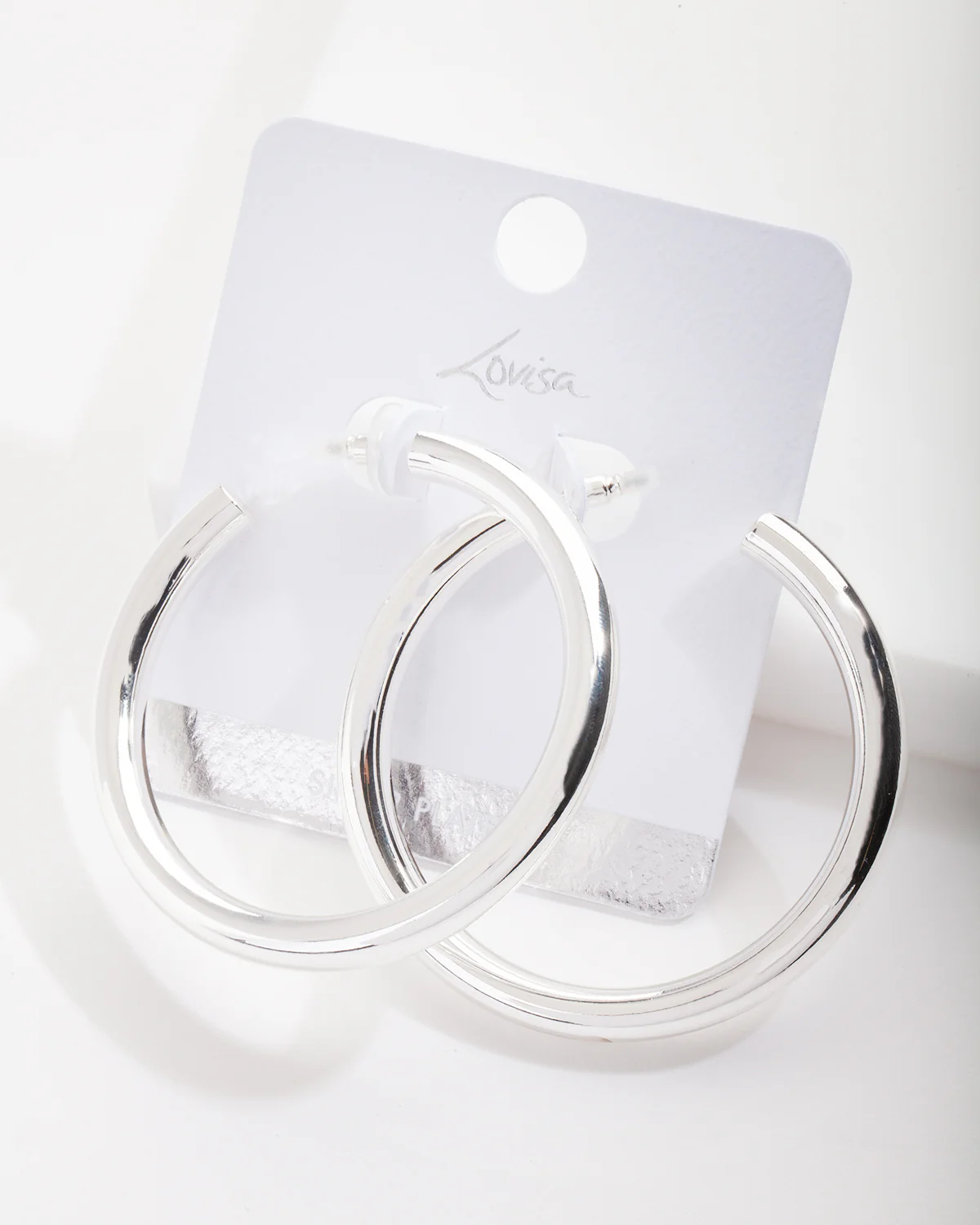 Silver Plated Large Open Hoop Earrings