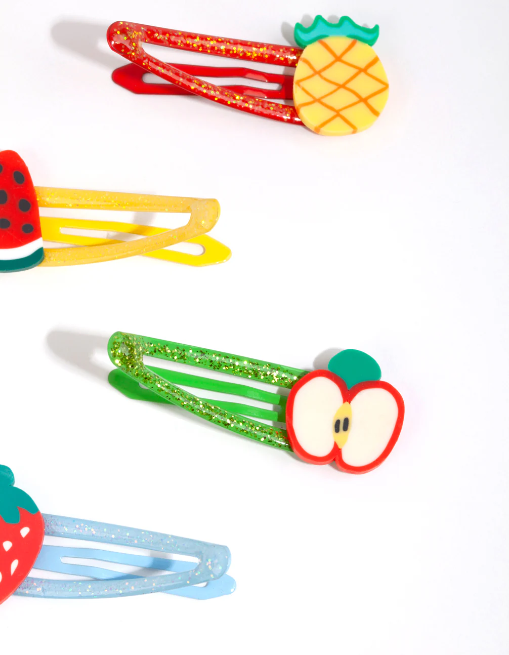 Kids Matte Multicoloured Fruit Salad Snap Clips - Image 3