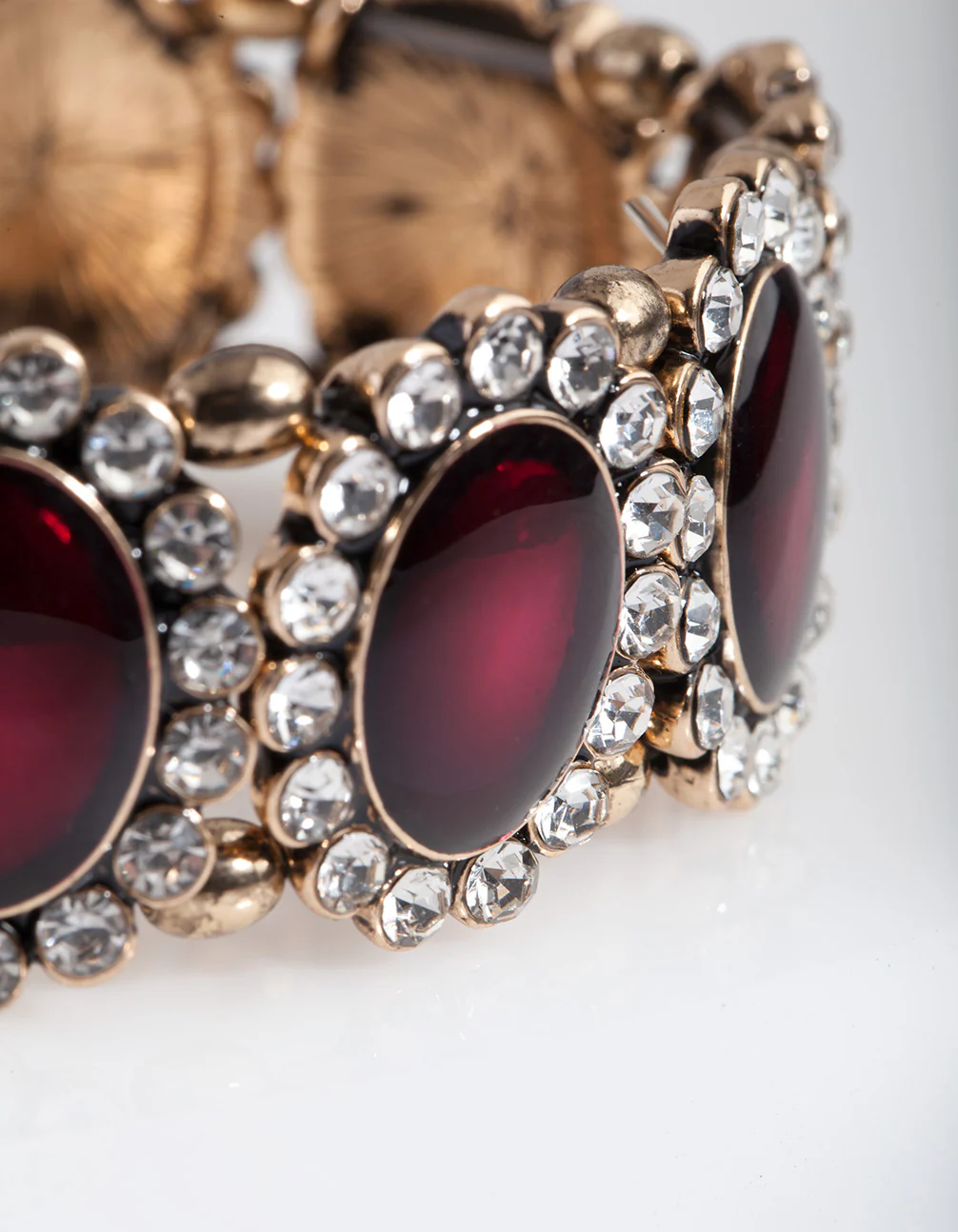 Red Jewel Diamante Encircled Bracelet - Image 3