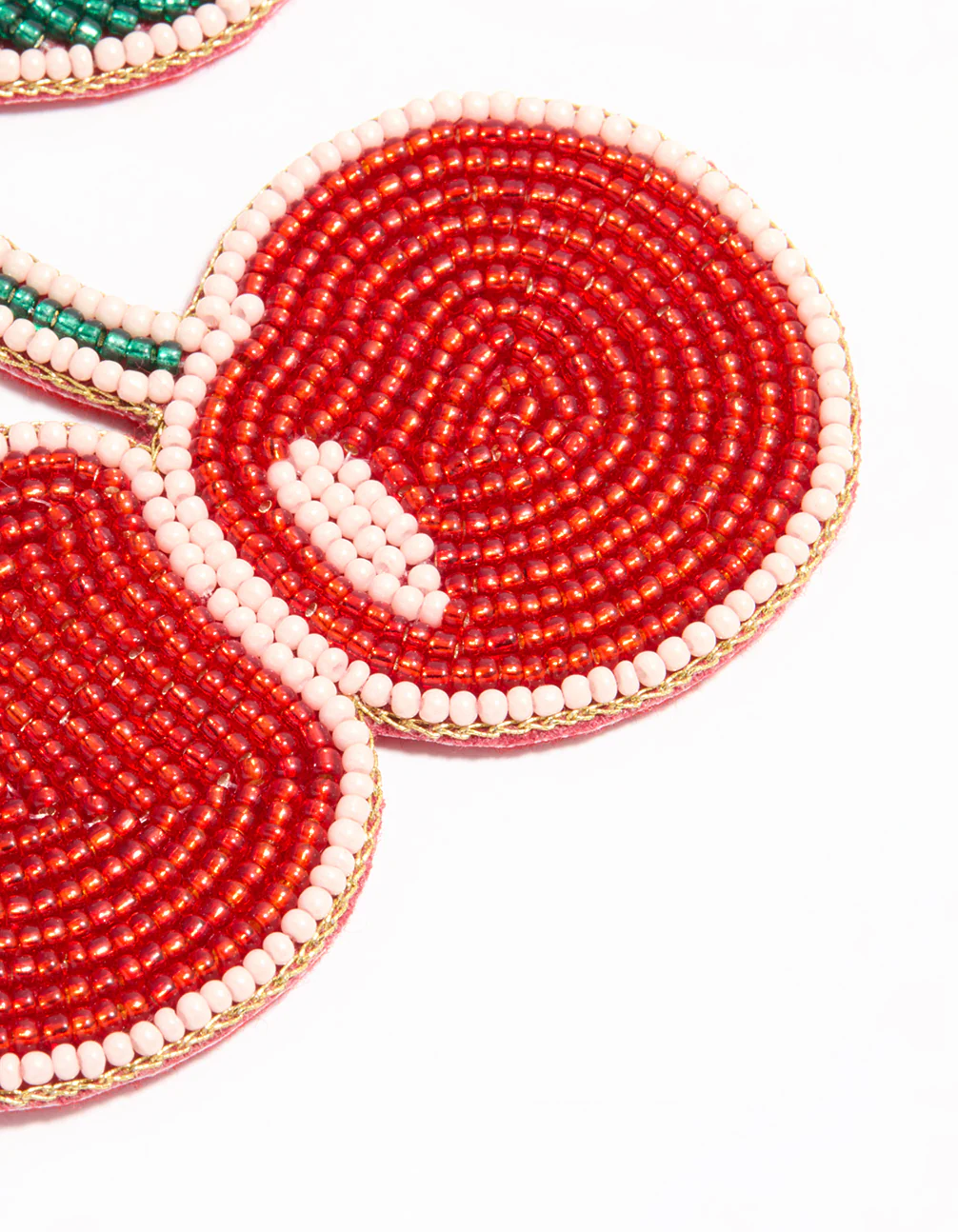 Red Beaded Cherry Outline Keychain - Image 3